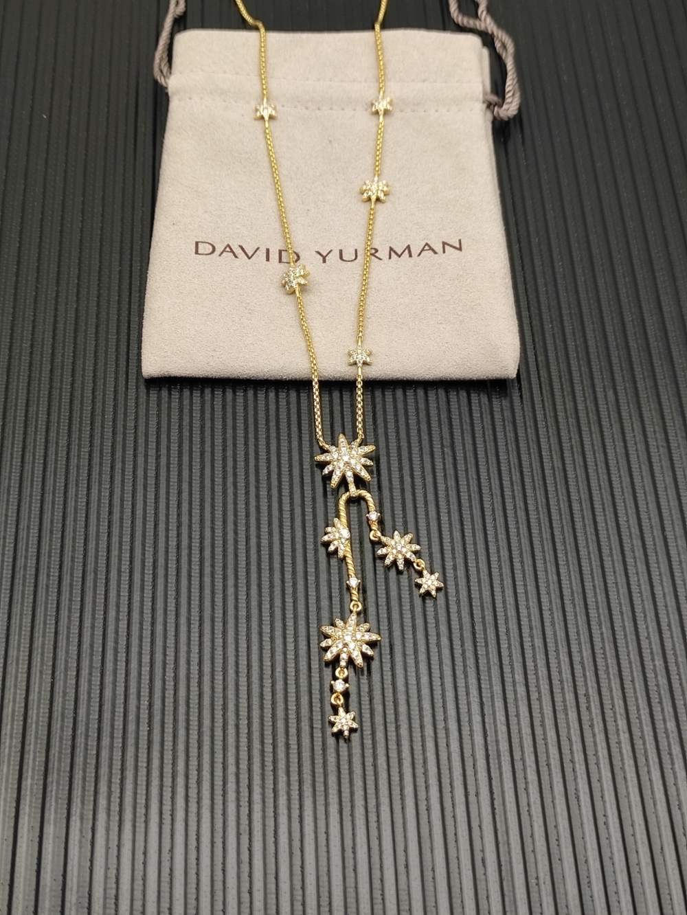 David Yurman Golden Star Cluster Necklace